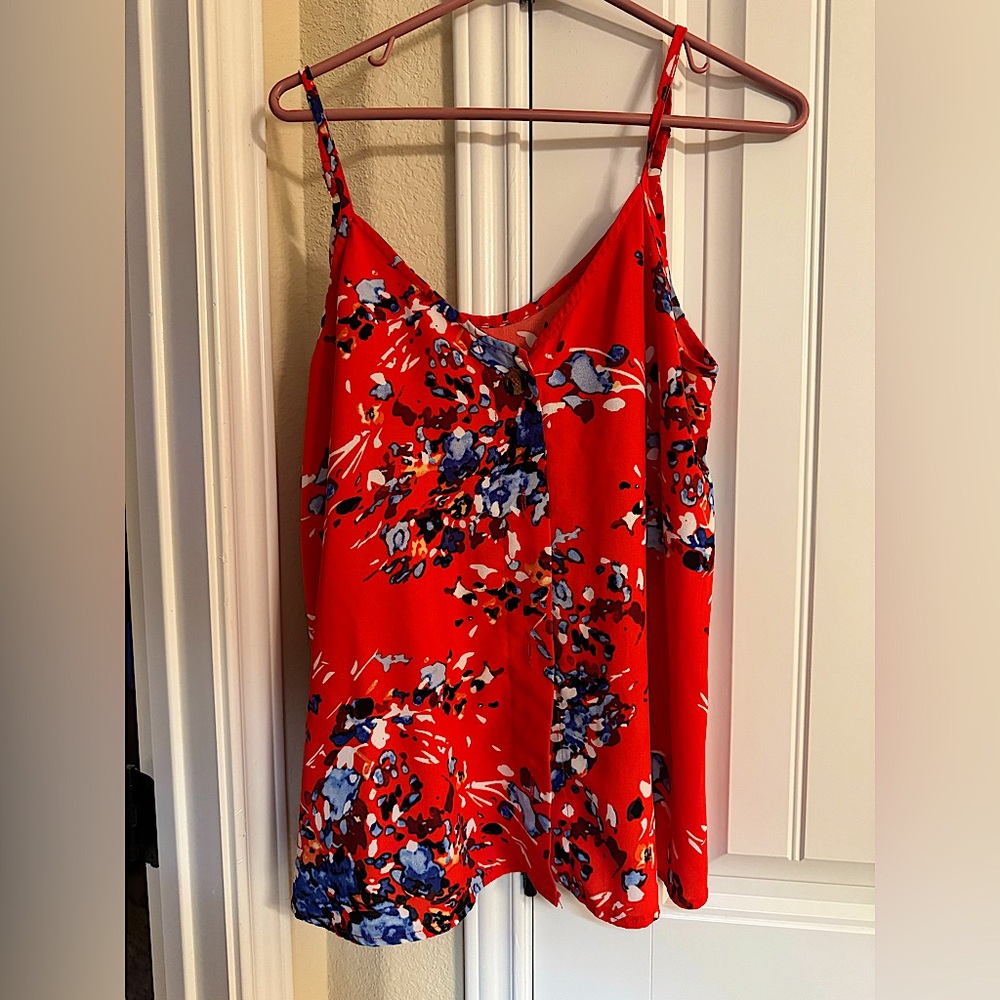 Amazon floral red tank| medium